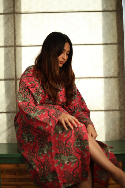 Knot Your Average Kimono- Fuchsia Wild